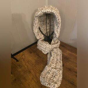 Aspen tweed hoodie scarf w/ pockets